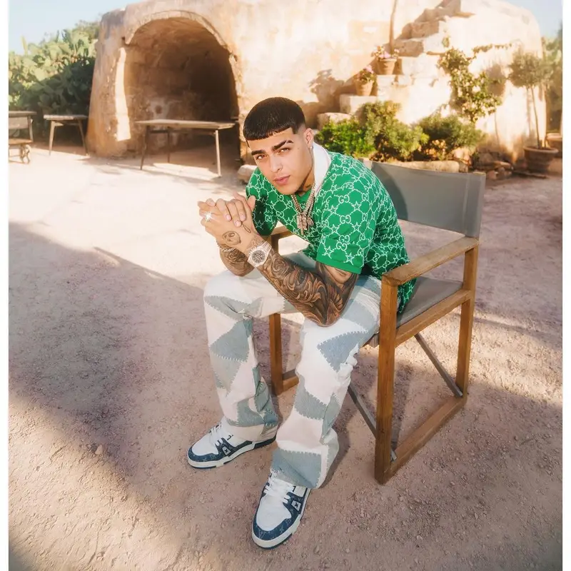 Lunay outfit in Gucci, Amiri, and Louis Vuitton, 2022