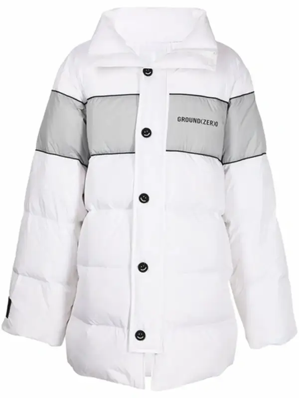 Ground Zero Padded Logo Print Coat $506