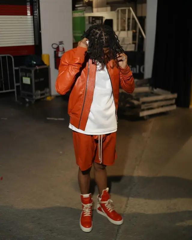 Lil Baby outfit in Rick Owens, 2022