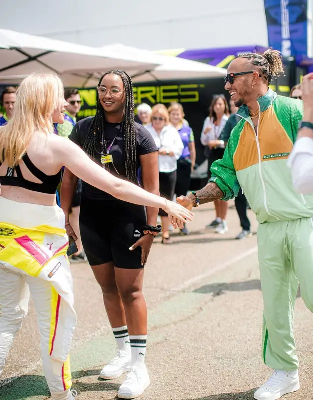 Lewis Hamilton outfit in Lacoste and Nike, 2022