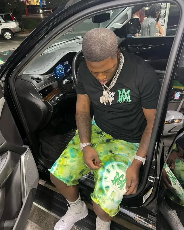 Lil Zay Osama outfit in Amiri and Nike, 2022
