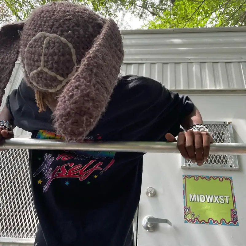 Midwxst outfit in Balenciaga and Bape, 2022