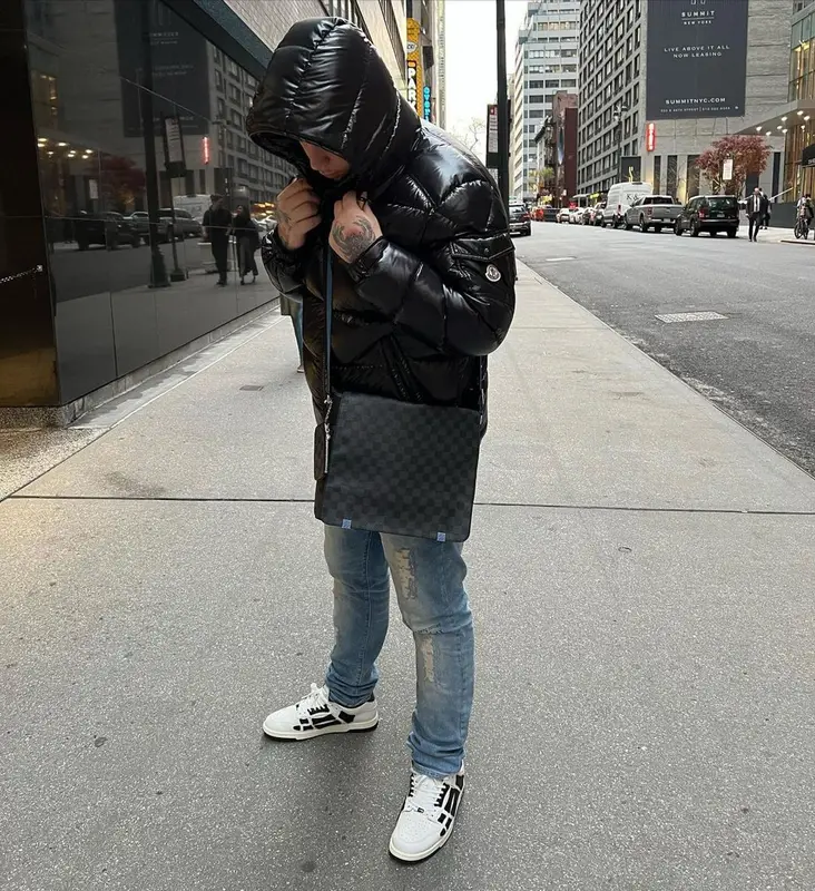 YP4AM outfit in Moncler, Amiri, and Louis Vuitton, 2022