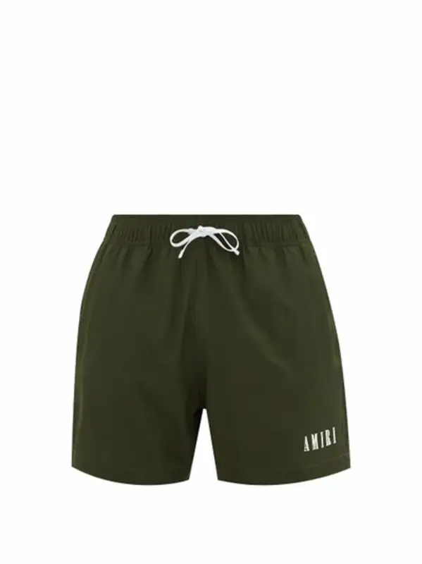 Amiri Green Logo-Print Swim Shorts  $410