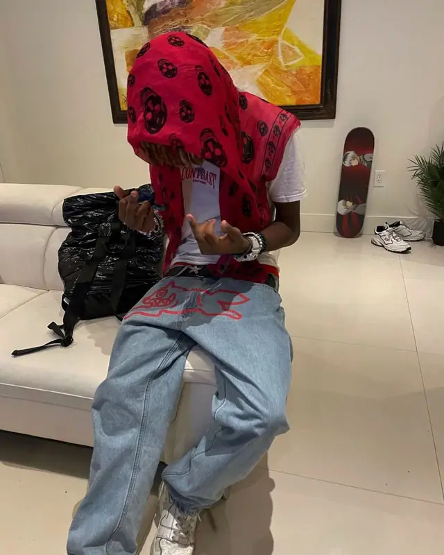 Midwxst outfit in Billionaire Boys Club, Bape, and Alexander McQueen, 2022