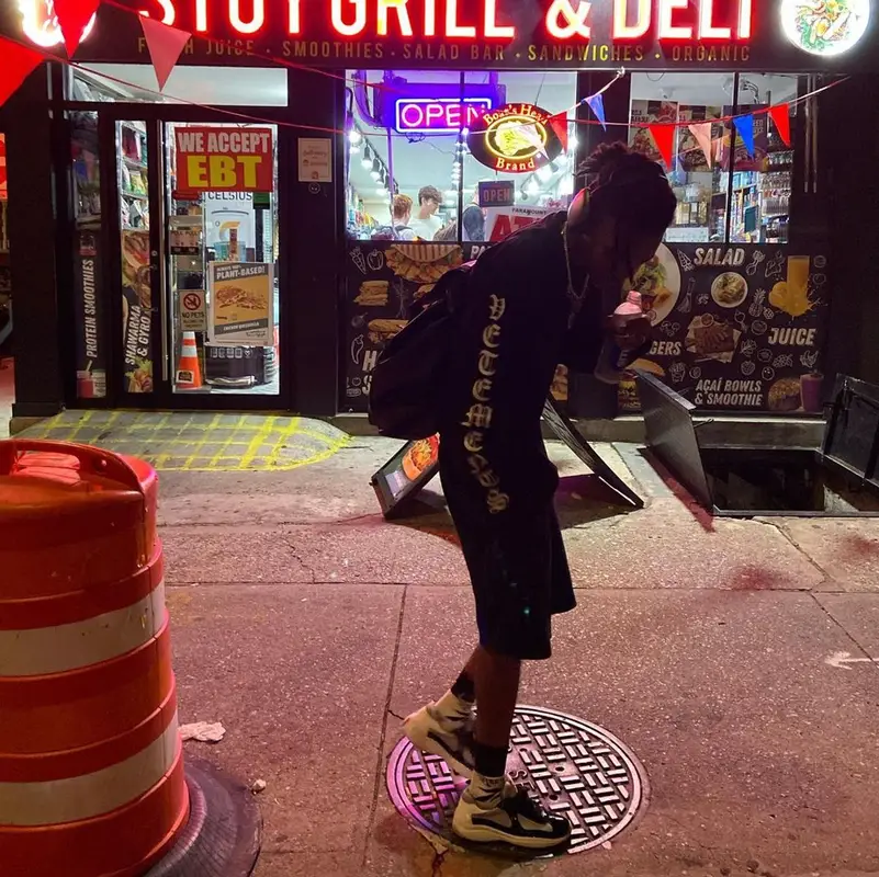 Onlybino outfit in Vetements, Vivienne Westwood, and Apple, 2022