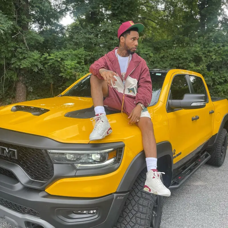 Key Glock outfit in Jordan and Rhude, 2022