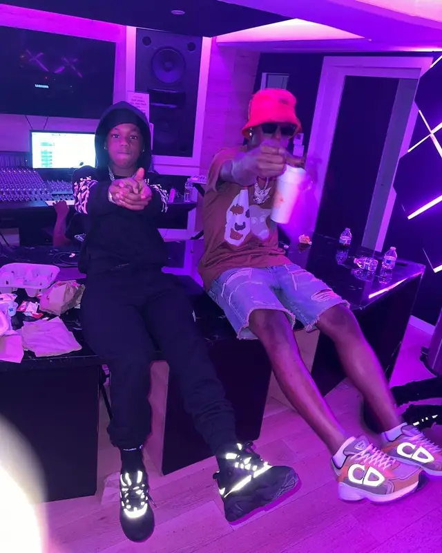 Lil Double 0 outfit in Dior, Prada, and Travis Scott Merch, 2022