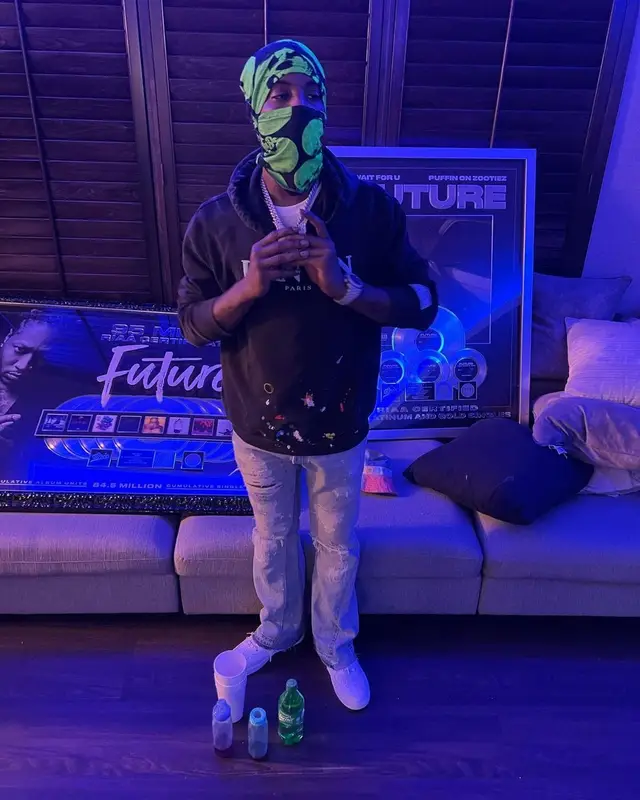 Lil Double 0 outfit in Lanvin, Nike, and Gallery Dept., 2022