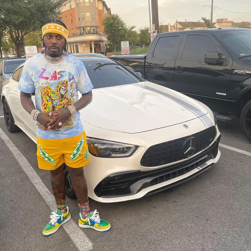Sauce Walka outfit in Warren Lotas, Eric Emanuel, and Bape, 2022