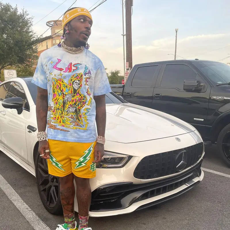 Sauce Walka outfit in Warren Lotas, Eric Emanuel, and Bape, 2022