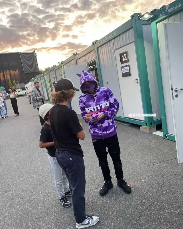 Central Cee outfit in Amiri, New Era, and Bape, 2022