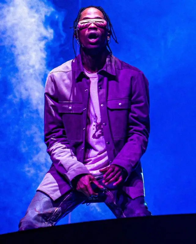 Travis Scott outfit in Rick Owens, Givenchy, and Bottega Veneta, 2022