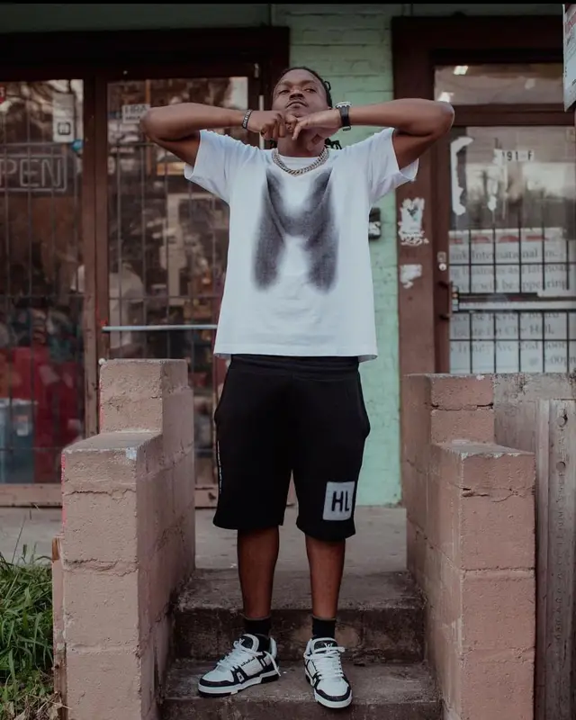 Young Nudy outfit in Helmut Lang and Louis Vuitton, 2022