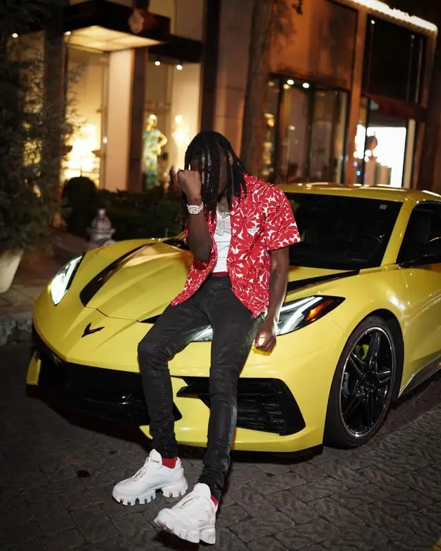 SleazyWorld Go outfit in Prada and Purple Brand, 2022