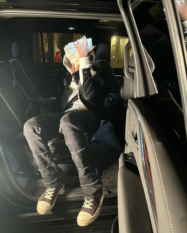 Onlybino outfit in Valabasas and Rick Owens, 2022