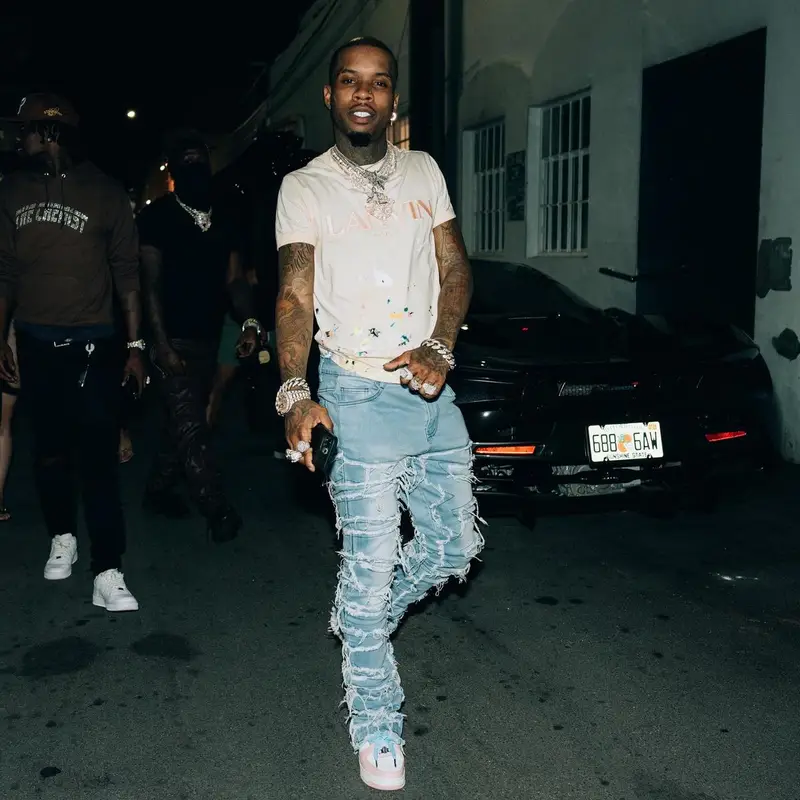 Tory Lanez outfit in Lanvin, Audemars Piguet, and Gallery Dept., 2022