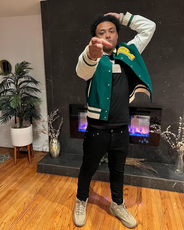 Luh Kel outfit in Palm Angels, Purple Brand, and Yeezy, 2022