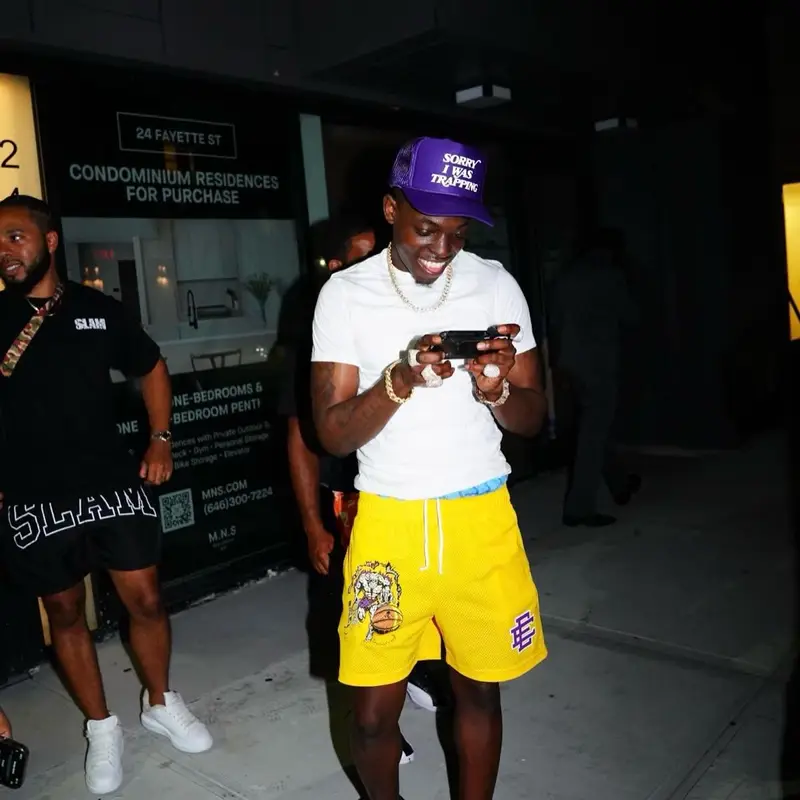 Bobby Shmurda outfit in Warren Lotas, Nike, and Eric Emanuel, 2022