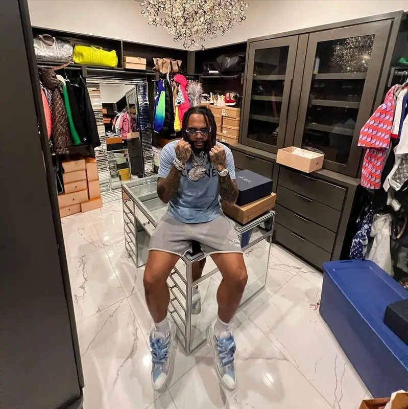 Money Man outfit in Celine, Lanvin, and Cartier, 2022