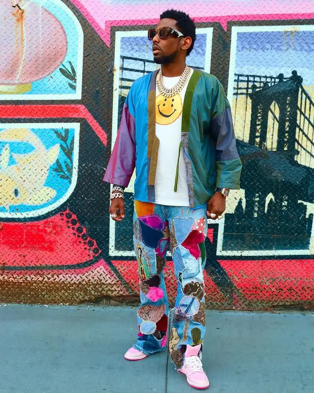Fabolous outfit in Kapital, Nike, and Fried Rice, 2022