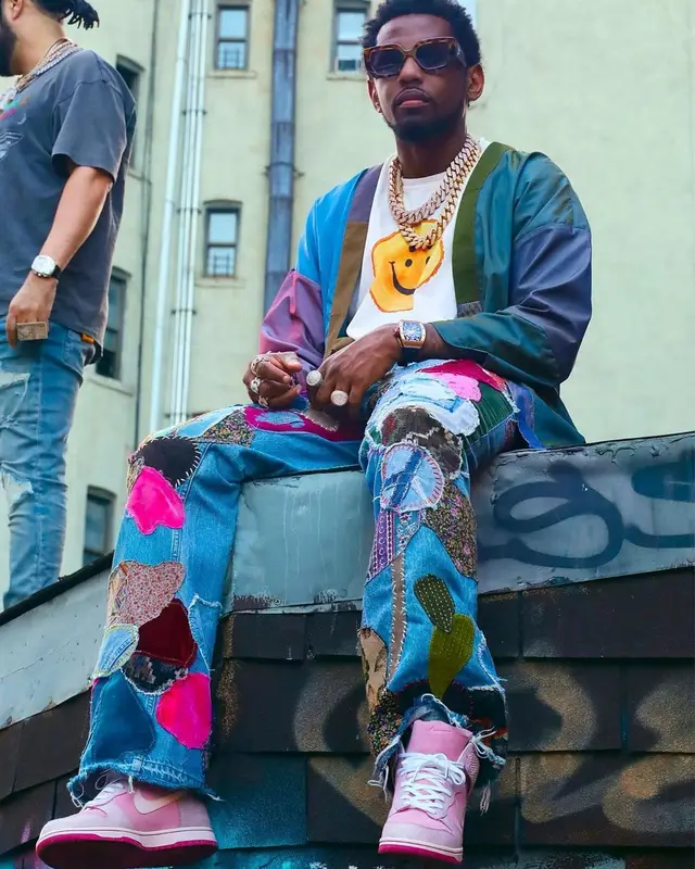 Fabolous outfit in Kapital, Nike, and Fried Rice, 2022