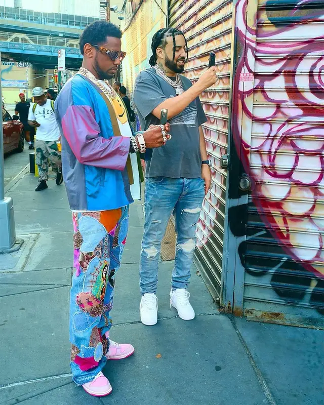 French Montana outfit in Gallery Dept., Amiri, and Nike, 2022