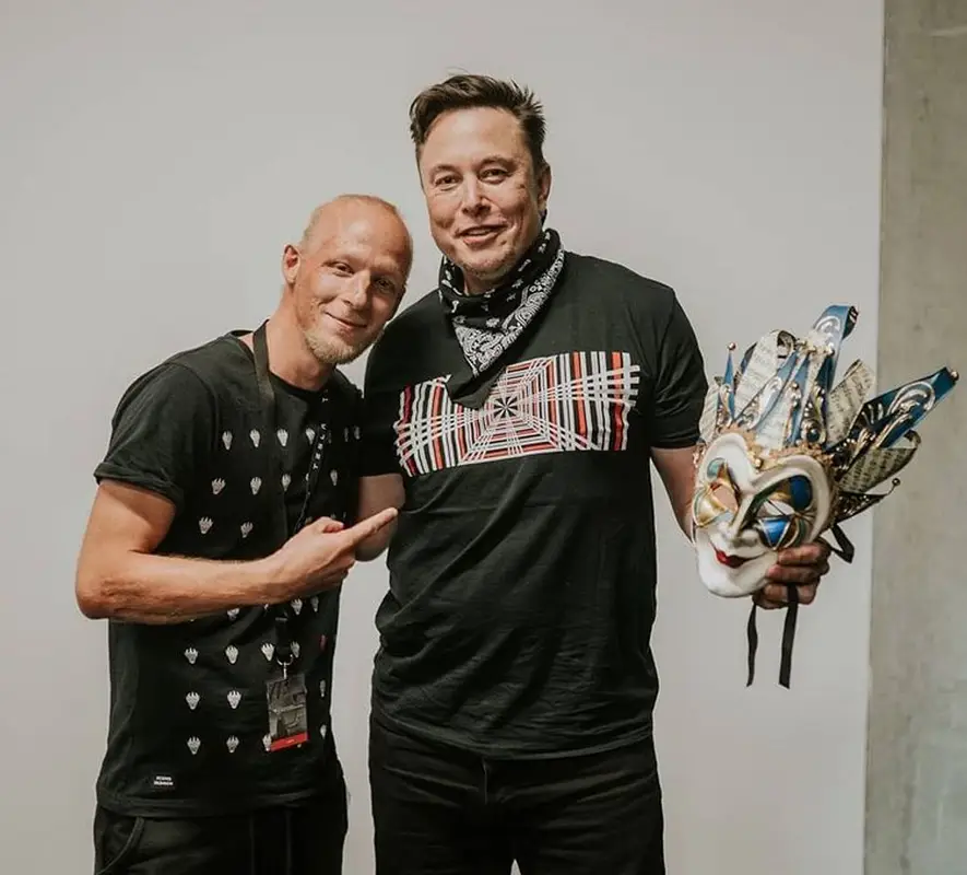 Elon Musk outfit in Tesla Merch, 2021
