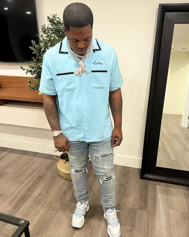 Lil Zay Osama outfit in Celine, Amiri, and Dior, 2022