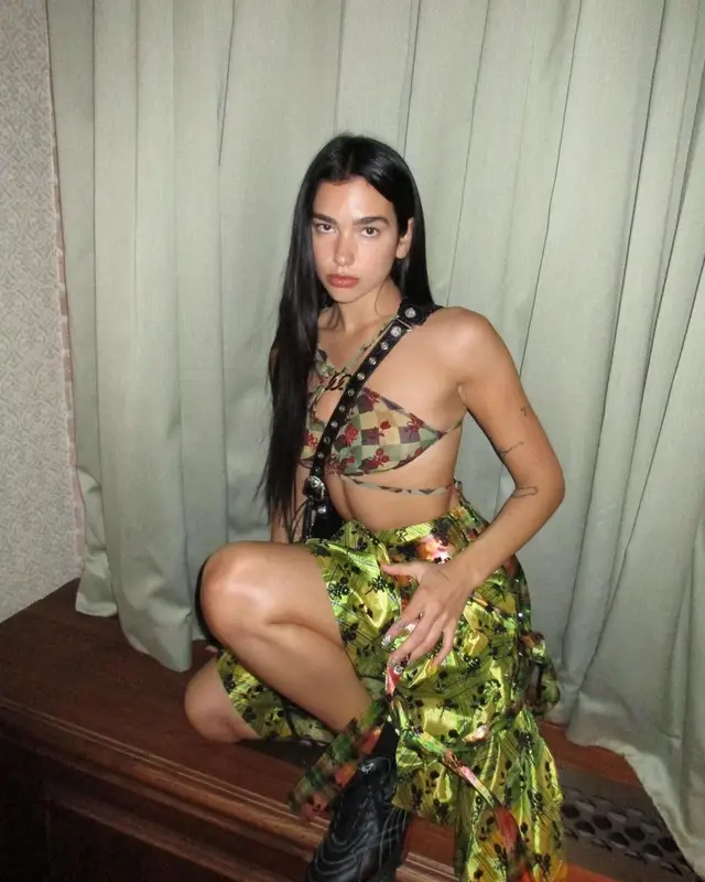 Dua Lipa outfit in Chopova Lowena, Puma, and Balenciaga, 2022