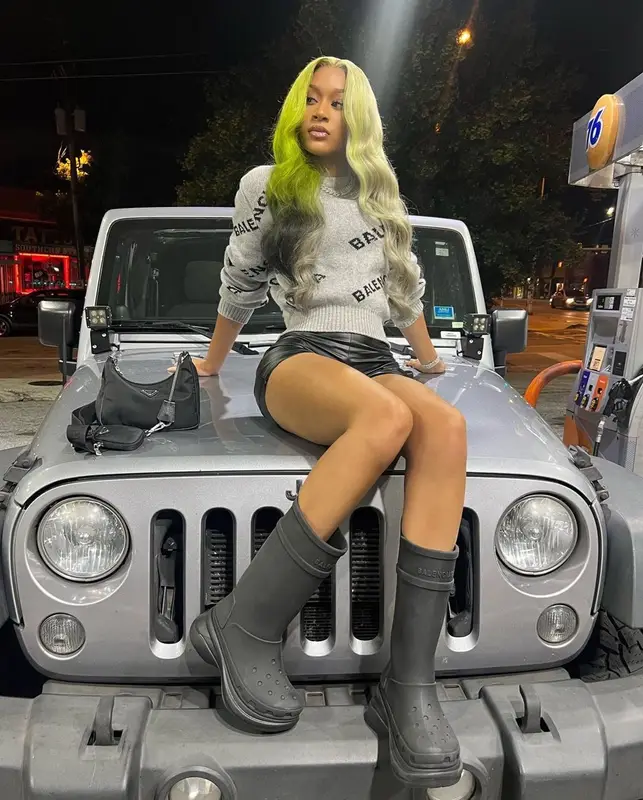 Lakeyah outfit in Balenciaga, Crocs, and Prada, 2022