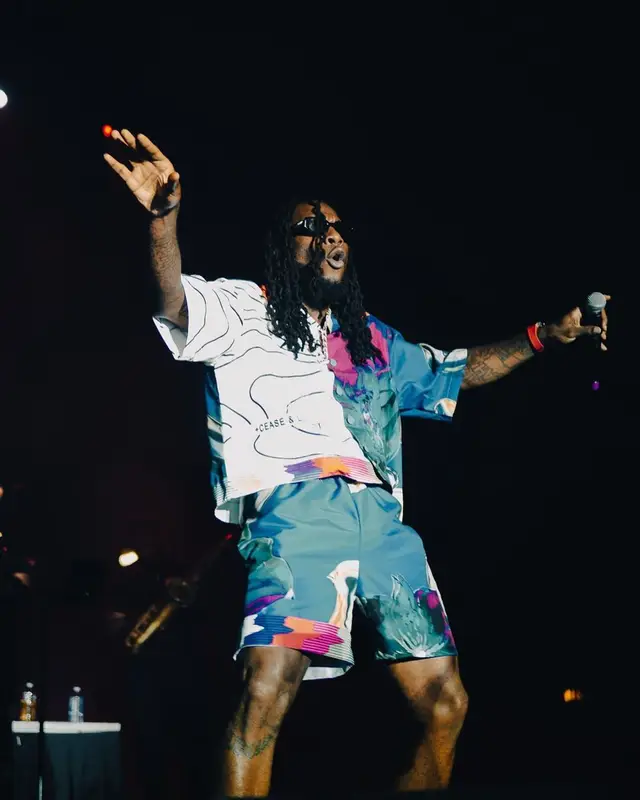 Burna Boy outfit in Cease±Desist, 2022