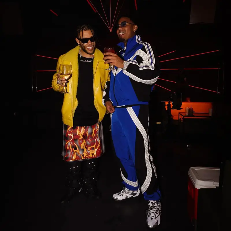 Myke Towers outfit in Louis Vuitton, 2022