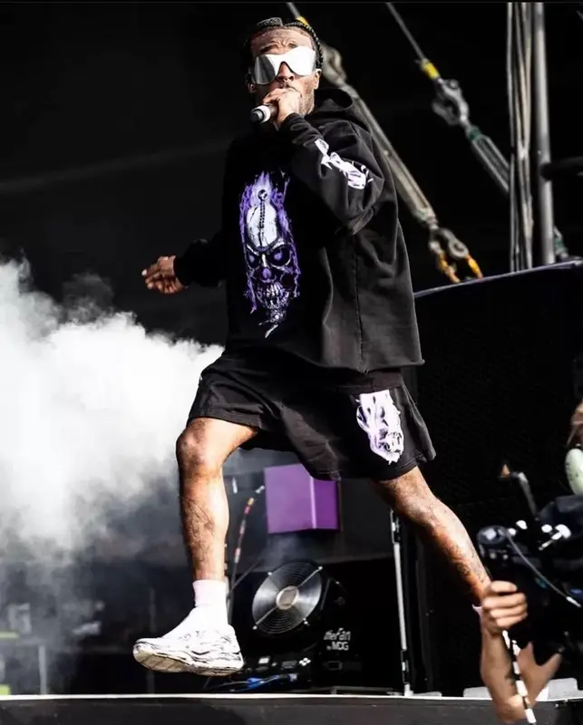 Lil Uzi Vert outfit in Vlone, Yeezy, and GAP, 2022