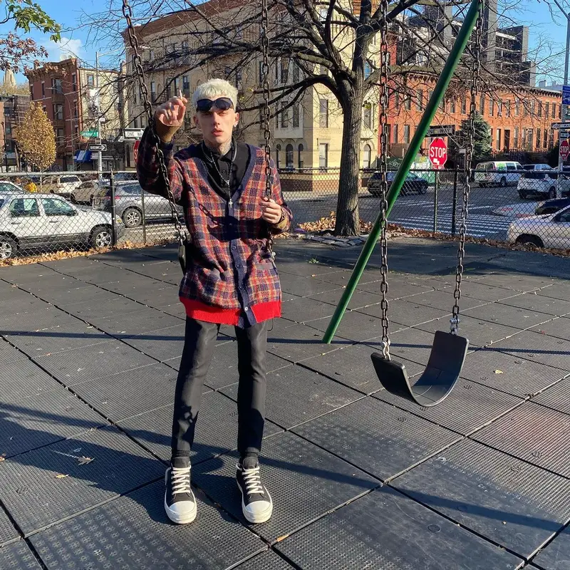 Caspr outfit in Undercover, Rick Owens, and Balenciaga, 2021