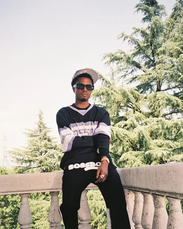 Pierre Bourne outfit in Salomon, Prada, and Loso NYC, 2022