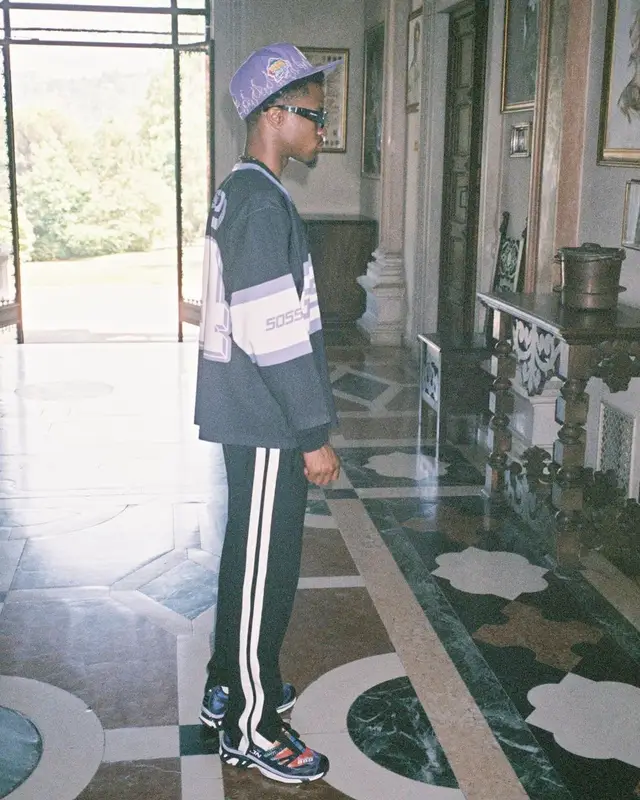 Pierre Bourne outfit in Salomon, Prada, and Loso NYC, 2022