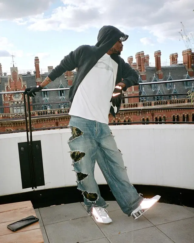 ASAP Nast outfit in Nike, Balenciaga, and Martine Rose, 2022
