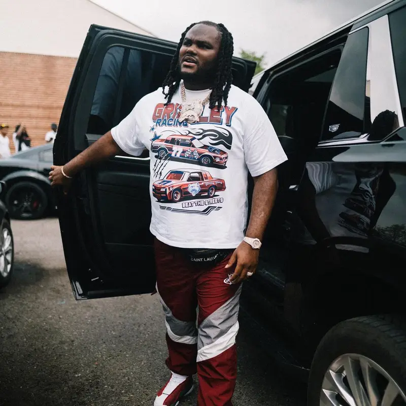 Tee Grizzley outfit in Fuck The Population, Jordan, and Saint Laurent, 2022
