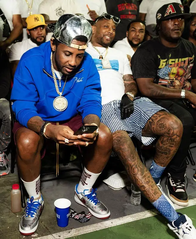 Fabolous outfit in Rhude, Nike, and Louis Vuitton, 2022