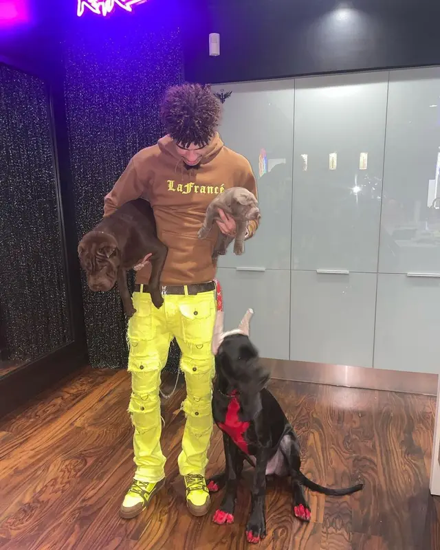 LaMelo Ball outfit in Valabasas and Louis Vuitton, 2022