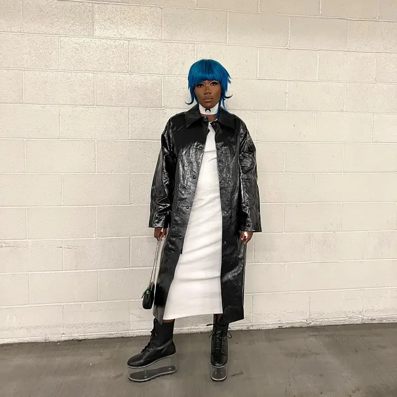 Doechii outfit in Marine Serre and YRU Shoes, 2021