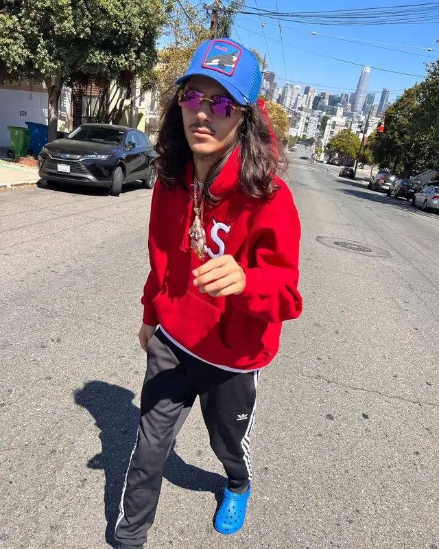 BabyTron outfit in Supreme, Cartier, and Goorin Bros, 2022