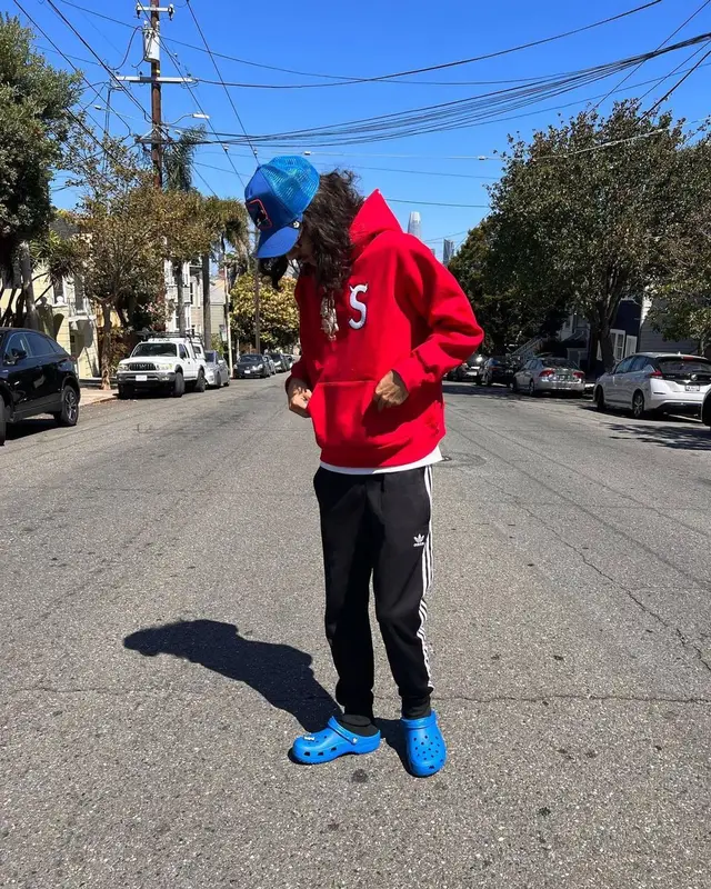 BabyTron outfit in Supreme, Cartier, and Goorin Bros, 2022