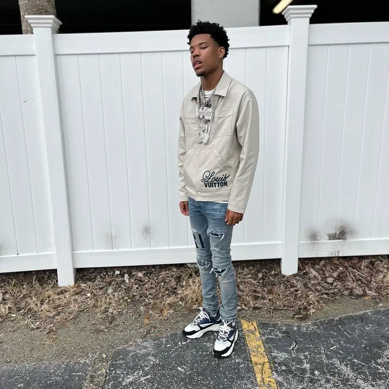 Nardo Wick outfit in Louis Vuitton, Amiri, and Dior, 2022