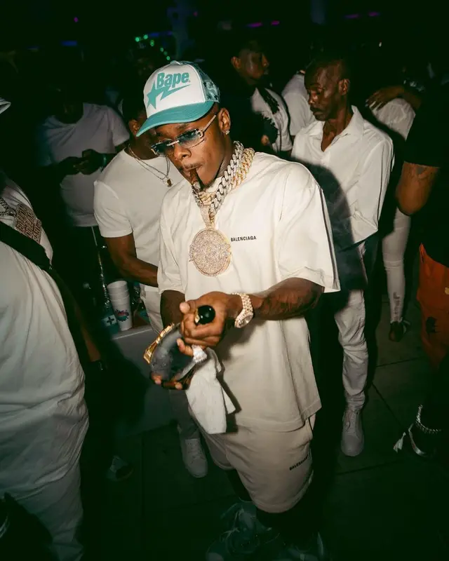 DaBaby outfit in Balenciaga and Bape, 2022
