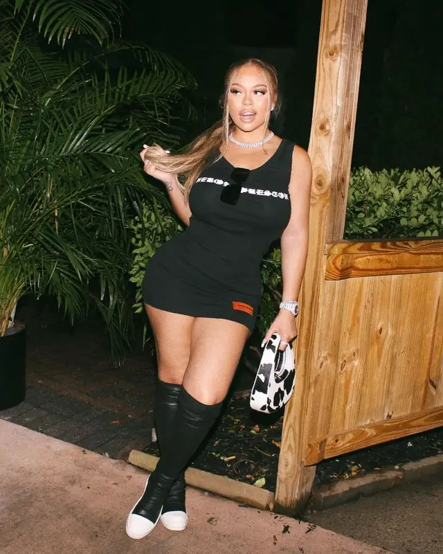 Latto outfit in Rick Owens, Coperni, and Heron Preston, 2022