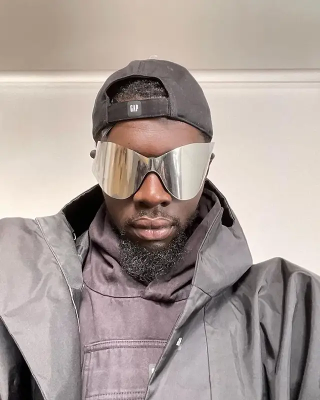Sheck Wes outfit in Yeezy, Balenciaga, and GAP, 2022