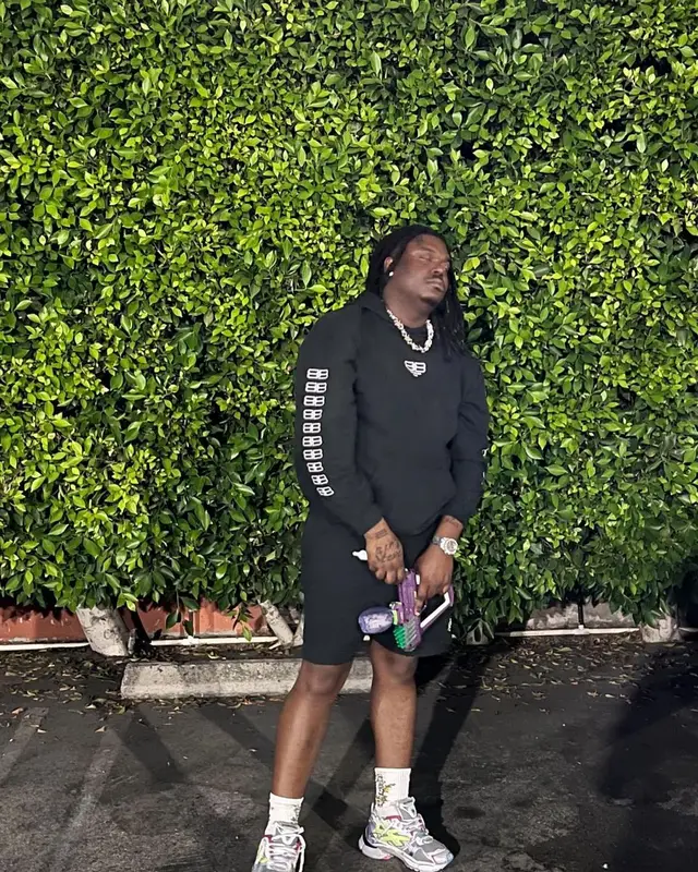 Lucki outfit in Balenciaga and Denim Tears, 2022