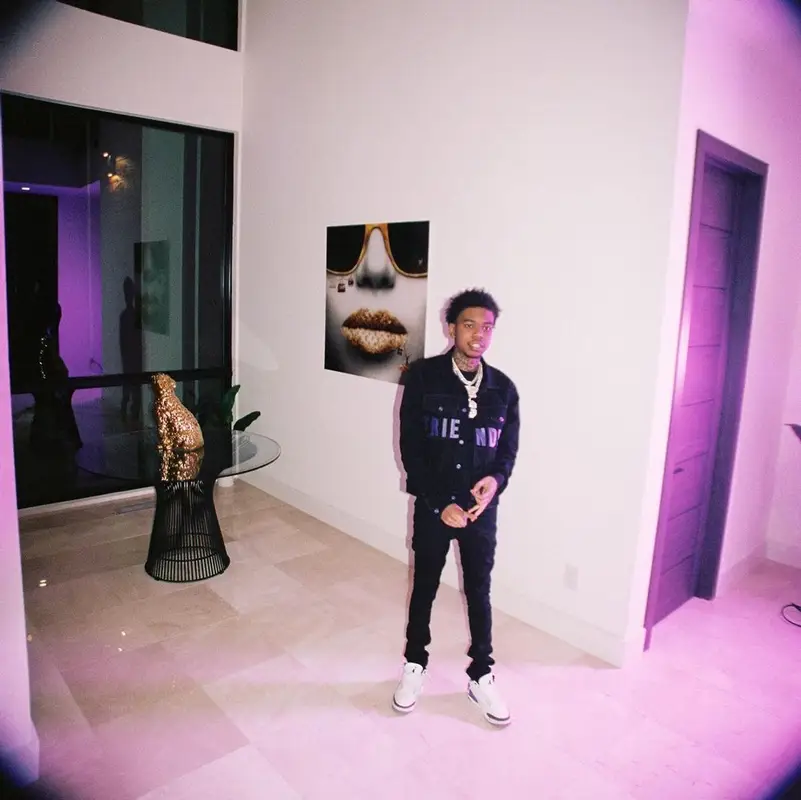Lil Poppa outfit in Vlone, Amiri, and Jordan, 2022